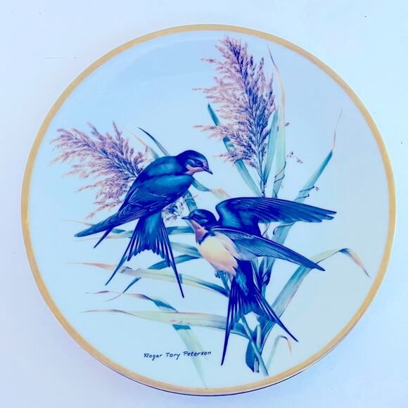 BARN SWALLOW Songbirds Roger Tory Peterson Bird Plate Porcelain Collector Birds - Picture 2 of 3
